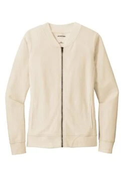 Sport-Tek® Lightweight French Terry Bomber Jacket - Women -Gildan T-Shirts Shop lst274 ecru flat front copy