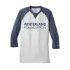 New Era® Sueded Cotton Blend 3/4-Sleeve Raglan T-shirt - Unisex -Gildan T-Shirts Shop nea121 truenavyheatherwhite