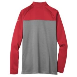 Nike Therma-FIT 1/2-Zip Fleece Pullover - Men -Gildan T-Shirts Shop nkah6254 gymreddarkgreyhthr flat back