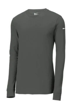 Nike Dri-FIT Cotton/Poly Long Sleeve Tee -Gildan T-Shirts Shop nkbq5230 anthracite form front