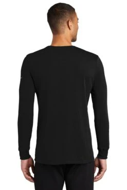 Nike Dri-FIT Cotton/Poly Long Sleeve Tee -Gildan T-Shirts Shop nkbq5230 black model back
