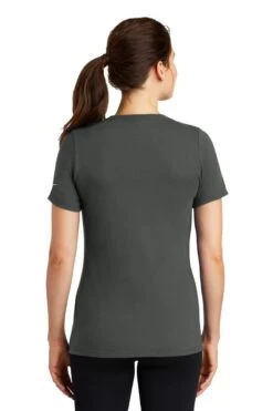 Nike Dri-FIT Cotton/Poly Scoop Neck Tee - Women -Gildan T-Shirts Shop nkbq5234 anthracite model back