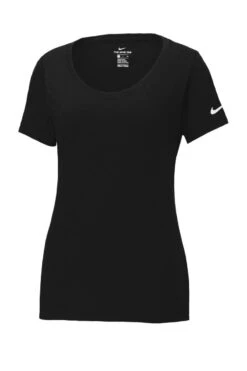 Nike Dri-FIT Cotton/Poly Scoop Neck Tee - Women -Gildan T-Shirts Shop nkbq5234 black form front