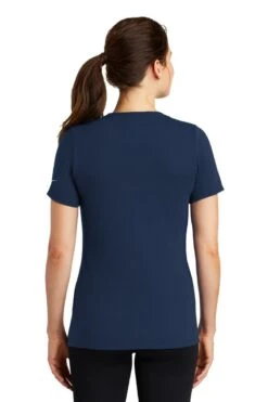 Nike Dri-FIT Cotton/Poly Scoop Neck Tee - Women -Gildan T-Shirts Shop nkbq5234 collegenavy model back