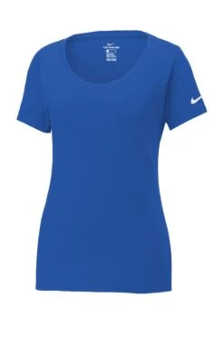 Nike Dri-FIT Cotton/Poly Scoop Neck Tee - Women -Gildan T-Shirts Shop nkbq5234 rushblue form front