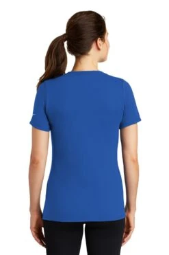 Nike Dri-FIT Cotton/Poly Scoop Neck Tee - Women -Gildan T-Shirts Shop nkbq5234 rushblue model back