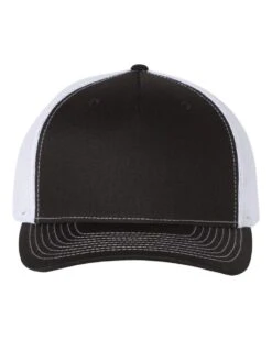 Richardson® 112FP Five-Panel Trucker Cap -Gildan T-Shirts Shop richardson 112fp black white front high 1