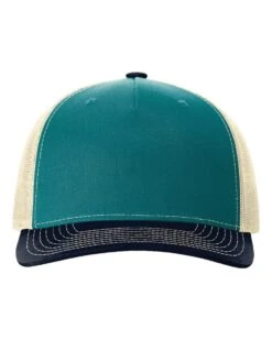 Richardson® 112FP Five-Panel Trucker Cap -Gildan T-Shirts Shop richardson 112fp blue teal birch navy front high