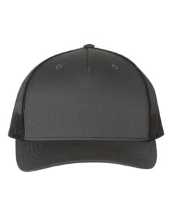 Richardson® 112FP Five-Panel Trucker Cap -Gildan T-Shirts Shop richardson 112fp charcoal black front high 1