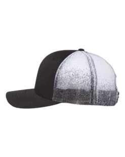 Richardson® 112PM Printed Mesh Trucker Cap -Gildan T-Shirts Shop richardson 112pm black black to white fade directside high