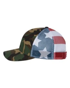 Richardson® 112PM Printed Mesh Trucker Cap -Gildan T-Shirts Shop richardson 112pm green camo stars stripes directside high