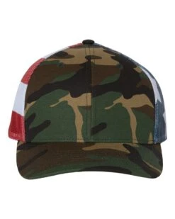 Richardson® 112PM Printed Mesh Trucker Cap -Gildan T-Shirts Shop richardson 112pm green camo stars stripes front high