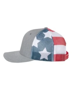 Richardson® 112PM Printed Mesh Trucker Cap -Gildan T-Shirts Shop richardson 112pm heather grey stars stripes directside high