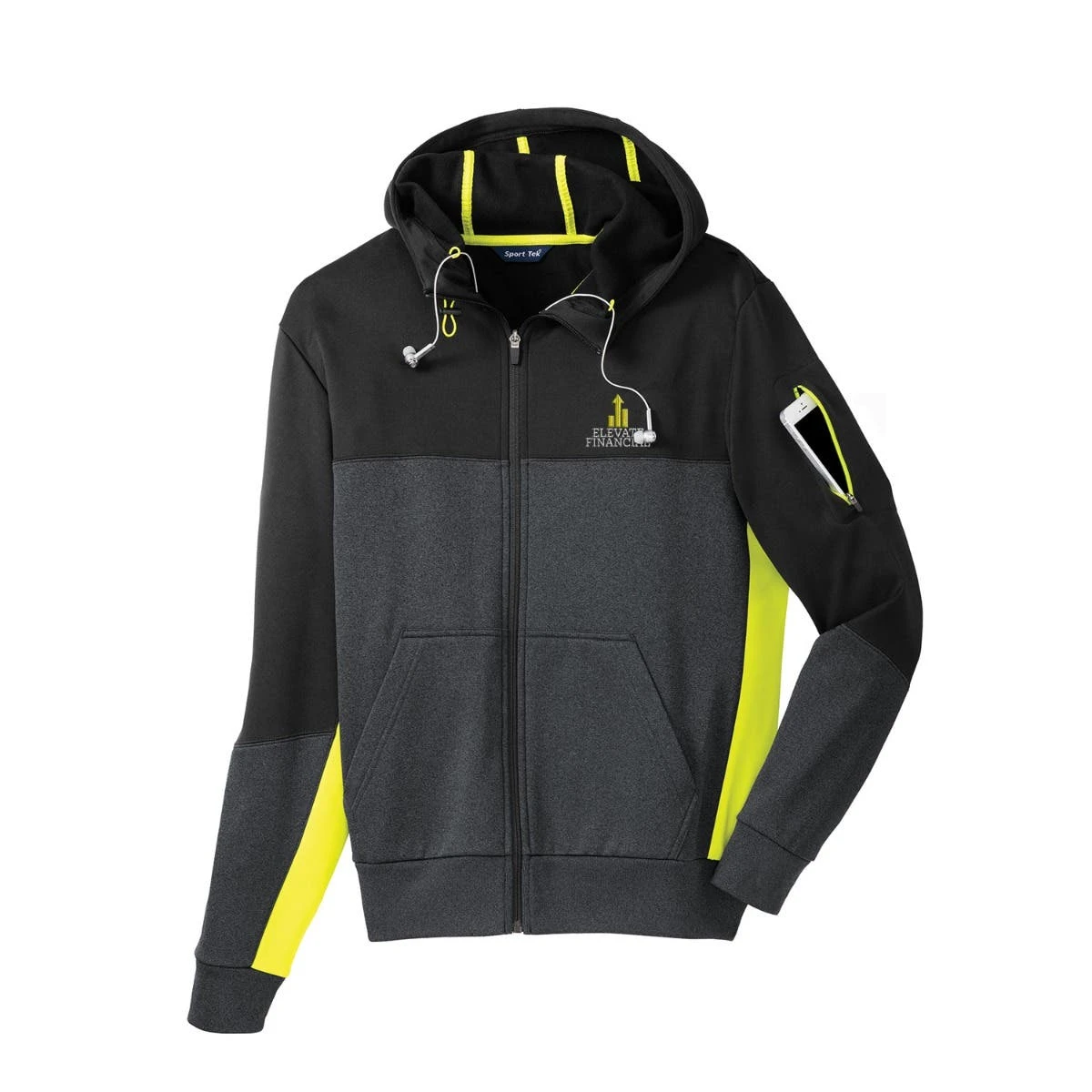 Sport-Tek® Tech Fleece Colorblock Full-Zip Hooded Jacket - Unisex 3 Sport-Tek® Tech Fleece Colorblock Full-Zip Hooded Jacket - Unisex