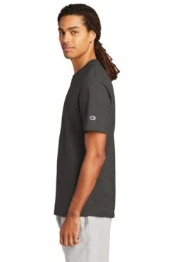 Champion Heritage 6 Oz. Short-Sleeve T-Shirt - Unisex -Gildan T-Shirts Shop t425 charcoalheather model side