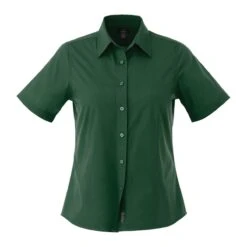 Ladies Poly/Cotton Poplin Short Sleeve Button Down -Gildan T-Shirts Shop tm97743 22