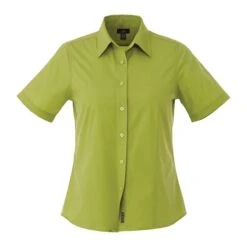 Ladies Poly/Cotton Poplin Short Sleeve Button Down -Gildan T-Shirts Shop tm97743 23