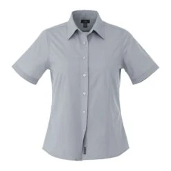 Ladies Poly/Cotton Poplin Short Sleeve Button Down -Gildan T-Shirts Shop tm97743 26