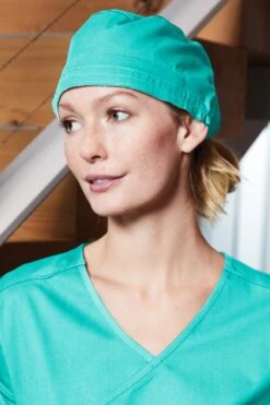 WonderWink® WorkFlex™ Scrub Cap 40 WonderWink® WorkFlex™ Scrub Cap -Gildan T-Shirts Shop ww3040 teal model sp21