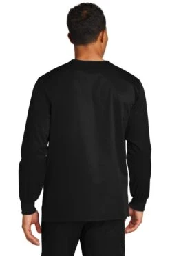 WonderWink® Unisex WorkFlex™ Snap-Front Scrub Jacket -Gildan T-Shirts Shop ww3080 black model back