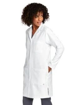 WonderWink® Long Lab Coat - Women 12 WonderWink® Long Lab Coat - Women -Gildan T-Shirts Shop ww4172 white model 3q 1