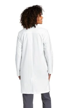 WonderWink® Long Lab Coat - Women 13 WonderWink® Long Lab Coat - Women -Gildan T-Shirts Shop ww4172 white model back 1